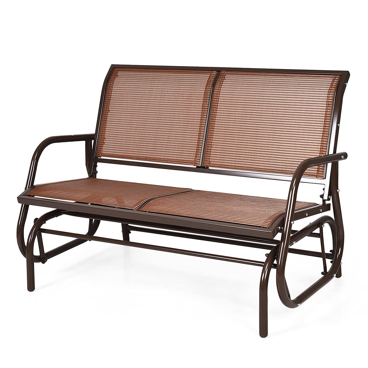 2-Person Patio Glider, Brown - Tangkula